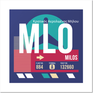 Milos, Greece (MLO) Airport Code Baggage Tag Posters and Art